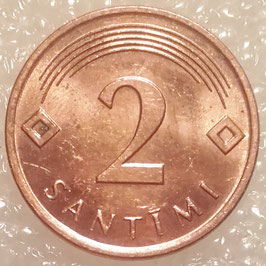 Latvia 2 Santimi 1992-2009 KM#21