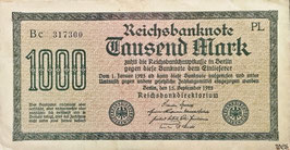 Germany 1000 Mark 15.09.1922 Ro 75b Printer: PL