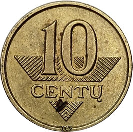 Lithuania 10 Centų 1997-2014 KM#106