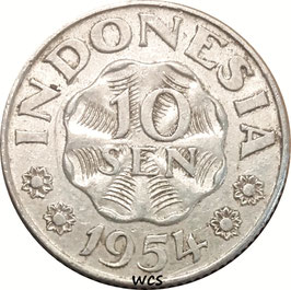 Indonesia 10 Sen 1951-1954 KM#6