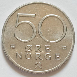 Norway 50 Øre 1974-1996 KM#418