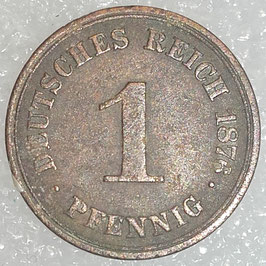 German Empire 1 Pfennig 1876 A KM#1 VF-