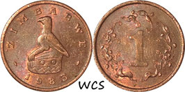 Zimbabwe 1 Cent 1980-1988 KM#1