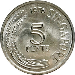 Singapore 5 Cents 1967-1985 KM#2