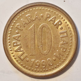 Yugoslavia 10 Para 1990-1991 KM#139