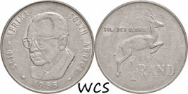 South Africa 1 Rand 1985 (President Viljoen) KM#117 VF+