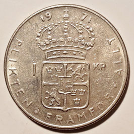 Sweden 1 Krona 1968-1973 KM#826a