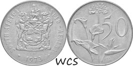 South Africa 50 Cents 1973 T.S. KM#87 XF