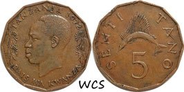 Tanzania 5 Senti 1972 KM#1 VF