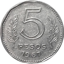 Argentina 5 Pesos 1961-1968 KM#59