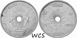 Laos 20 Cents 1952 KM#5 XF