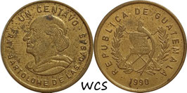 Guatemala 1 Centavo 1990 KM#275.3 XF