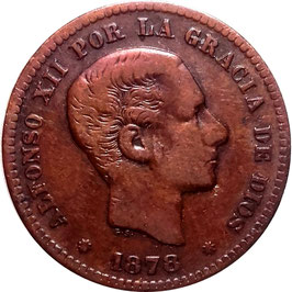 Spain 5 Centimos 1878 KM#674 VF