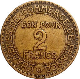 France 2 Francs 1920-1927 KM#877