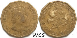 Nigeria 3 Pence 1959 KM#3
