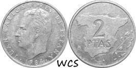 Spain 2 Pesetas 1982-1984 KM#822