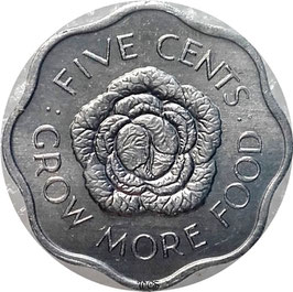 Seychelles 5 Cents 1972-1975 F.A.O. KM#18