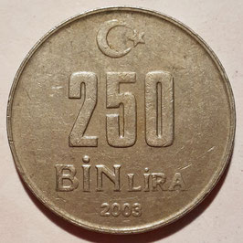 Turkey 250.000 Lira 2002-2004 KM#1137