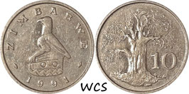 Zimbabwe 10 Cents 1980-1999 KM#3