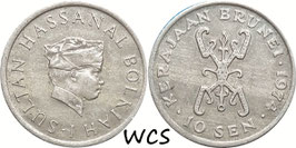 Brunei 10 Sen 1968-1977 KM#11