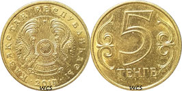 Kazakhstan 5 Tenge 1997-2018 KM#24