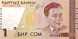 Kyrgyzstan 1 Som 1999 BN P.15a UNC