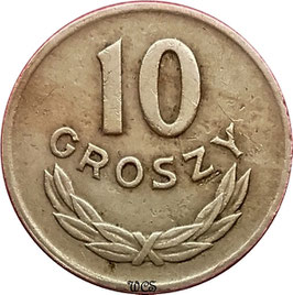 Poland 10 Groszy 1949 (Copper-Nickel) Y#42 VF