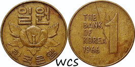 South Korea 1 Won 1966-1967 KM#4