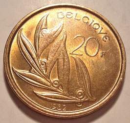 Belgium 20 Francs 1980-1993 BELGIQUE KM#159