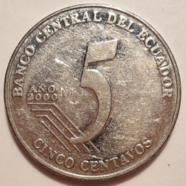 Ecuador 5 Centavos 2000-2003 KM#105