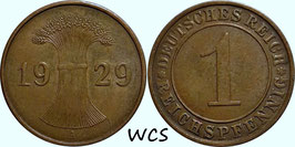 Germany - Weimar Republic 1 Reichspfennig 1924-1936 KM#37