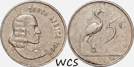 South Africa 5 Cents 1965-1969 (SOUTH AFRICA) KM#67.1