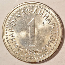 Yugoslavia 1 Dinar 1990-1991 KM#142