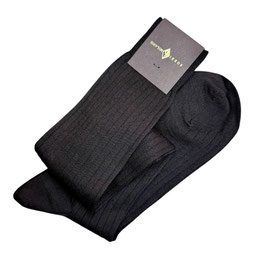 SOZZI Kniestrumpf gerippt, Wolle schwarz