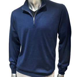 Zip-Pullover KARPOS, Cashm/Silk, blau
