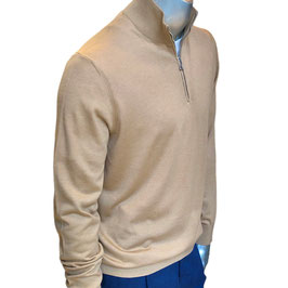 Zip-Pullover MOLO in Gold-Cotton, camel