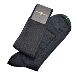 SOZZI Kniestrumpf gerippt, Wolle anthrazit