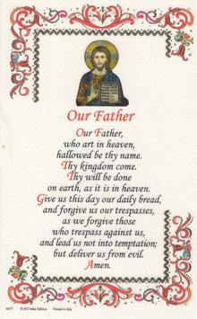 イタリア　羊皮紙　祈りカード英語　主の祈り　Our Father　６６７１