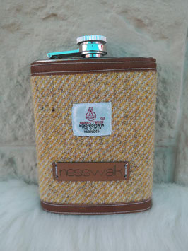 Flachmann aus Edelstahl mit Schraubverschlussdeckel (8oz) (gelb Streifen)