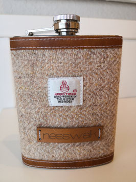 Flachmann aus Edelstahl mit Schraubverschlussdeckel (8oz) (creme2)
