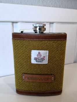 Flachmann aus Edelstahl mit Schraubverschlussdeckel (8oz) (senf)