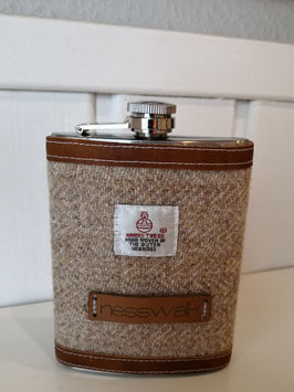 Flachmann aus Edelstahl mit Schraubverschlussdeckel (8oz) (creme)