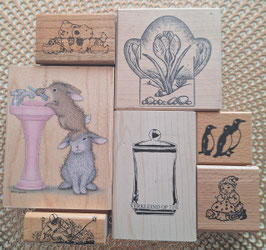 Set 8 Houtenstempels Allemaal nieuw