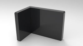 Serie Lugano flächenbündig, Winkelhalter Wand/Glas 90°, Wandschenkel nach außen, Schwarz matt, Art.Nr. LU90SA
