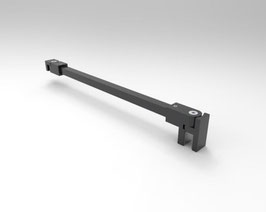 Stabistangen-Set eckig für Glasdusche, Glas-Wand, flexibel einstellbar, 12 x 12 mm , Schwarz matt, Art.Nr. SQ1212SETMBL