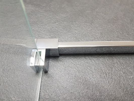 Glas-Wand Stabistangen-Vierkant-Set 10 x 20 mm; Länge: 1300 mm, Chrom glanz, Set-NTK1020-1300-CH