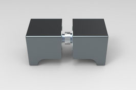 Dusch-Türknopf, 32 x 32 x 30 mm eckige Form, Graphit gebürstet (Titanium), Typ SDK300BGM