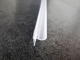Dusch-Türdichtung für 5 mm Glas mit Abtropfleiste in "Rinnenform" und doppelter Lippe nach unten (kurz u. lang), 98,5 cm - 4612