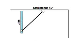 Stabistangen-Set für Glasdusche Glas-Wand 45°, 19 mm Rohr, Chrom glanz,  Art.Nr. S45/4-SET