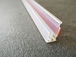 Trägerprofil aus Kunststoff zum Aufstecken einer Duschtürdichtung, selbstklebend, Länge: 2000 oder 2490 mm